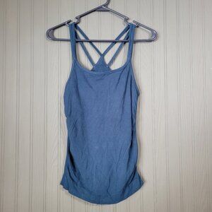 Sweaty Betty Namaska Yoga Tank Top Built In Shelf Bra No Pads Blue Women's MD